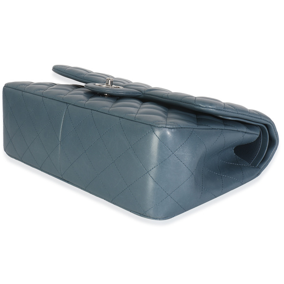 Chanel Blue Quilted Lambskin Jumbo Double Flap Bag - Picture 8 of 8